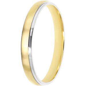 9K bicolor heren trouwring 3mm Evy TW 307