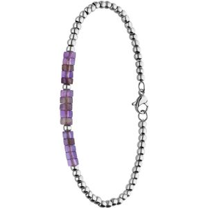 Stalen armband met amethyst