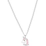 Zilveren kinderketting unicorn emaille