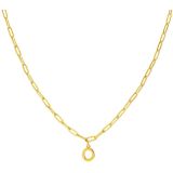 Stalen goldplated ketting closed forever letter O