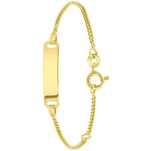 Zilveren goldplated kinderarmband plaat