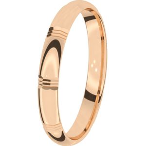 14K rose trouwring Dames 3mm Hortensia