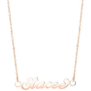 Stalen naamketting roseplated Julia voor dames