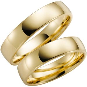 9 Karaat gele trouwring Pioenroos Heren H56