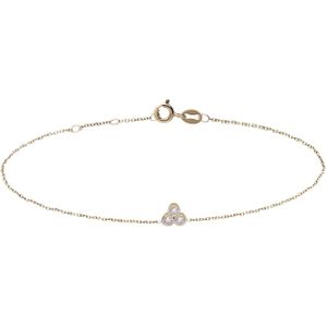 14 karaat gouden armband 3 zirkonia steentjes