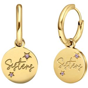 Stalen goldplated oorringen sisters