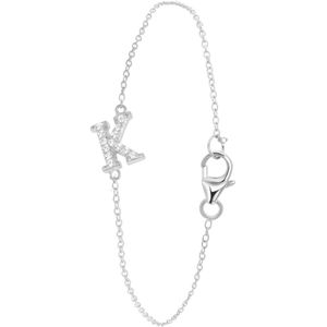 Zilveren armband alfabet met zirkonia