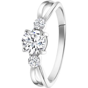 Zilveren ring met zirkonia