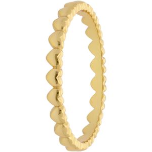 Zilveren goldplated ring met hartjes