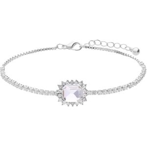 Zilverkleurige bijoux armband met strass