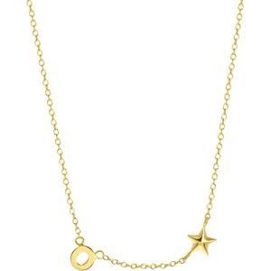 Zilveren goldplated ketting letter/stardust