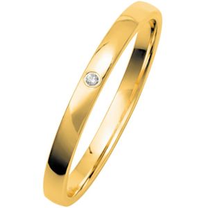 14K geelgouden dames trouwring diamant Gentle H236