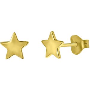 Zilveren oorbellen goldplated galaxy ster