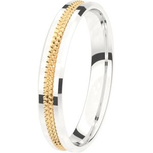 14K wit geel gouden trouwring Heren 3,5mm Viola