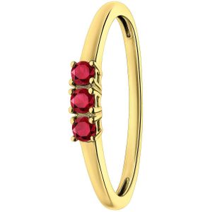 14 Karaat geelgouden ring robijn