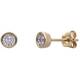 14 Karaat gouden oorbellen diamant 0,08ct