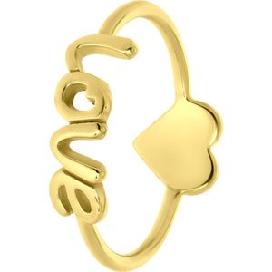 Zilveren goldplated ring heart-love