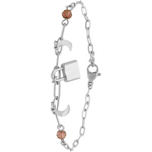 Stalen armband met slotje en maan