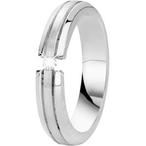 Lucardi Dames Gerecycled stalen vriendschapsring hong kong dames - Ring - Staal - Zilverkleurig - 18 / 57 mm