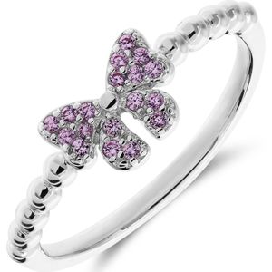 Zilveren ring strik zirkonia