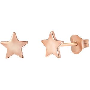 Zilveren oorbellen roseplated galaxy ster