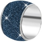 Stalen ring met blue mineral powder