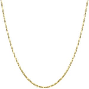 Lucardi Dames Ketting Venetiaanse schakel 0,55mm - 14 karaat goud - Ketting - Cadeau - 50 cm - Geelgoud