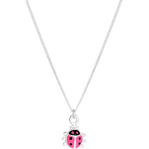Lucardi Meisjes Kinderketting met Hanger met Plating - Dier - Cadeau - Echt Zilver - Zilverkleurig