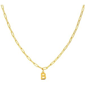 Stalen goldplated ketting closed forever letter B