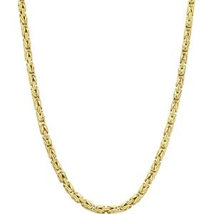 Gerecycled zilveren goldplated collier koningsschakel