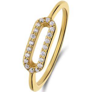 Zilveren goldplated ring ovaal