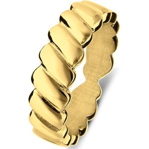 Stalen goldplated ring ribbels