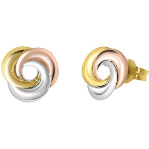 14 Karaat gouden tricolor oorbellen