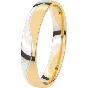 9K geel witte trouwring Mimosa 4mm Dames