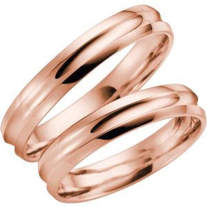 14 Karaat rose gouden trouwring Poppy Heren H38Rose