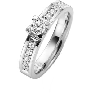 14K witgouden verlovingsring dia Bouganville H103