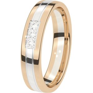 14K rose witgouden trouwring diamant IJsbloem