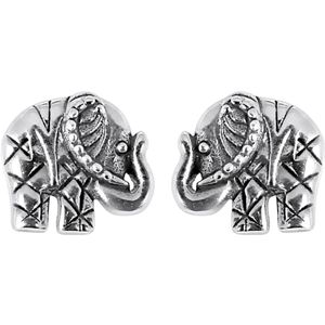 Zilveren oorbellen olifant Bali