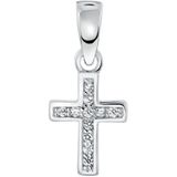 Zilveren hanger kruis met zirkonia