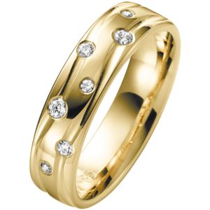 14K geelgouden dames trouwring diamant Daisy H147