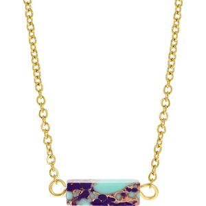 J.Turquoise stalen 14 karaat goldplated ketting