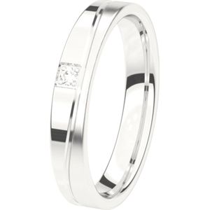14K witgouden trouwring diamant 3,5mm Lobelia