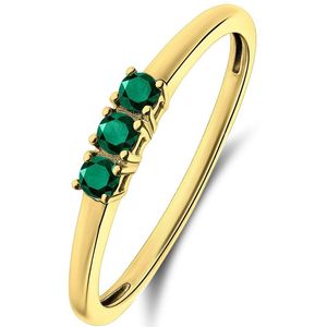 14 Karaat geelgouden ring smaragd