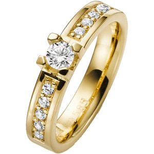 14K geelgouden verlovingsring diamant Bouganville H102