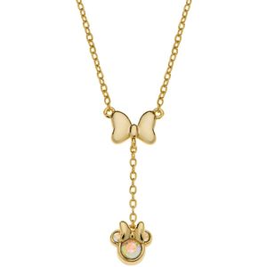 Zilveren goldplated ketting Minnie Mouse met zirkonia