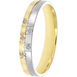 9K bicolor dames trouwring 3mm Lina TW 310