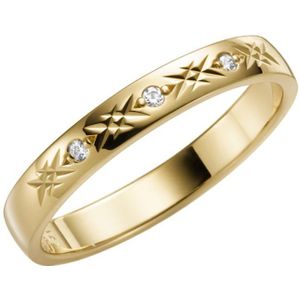 14K geelgouden trouwring diamant Acacia Dames H96