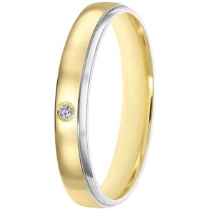 14K bicolor gouden dames trouwring 3mm Evy TW 307
