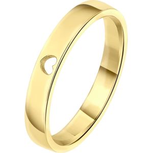 Zilveren goldplated ring met uitgesneden hart