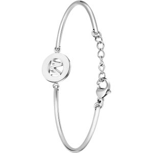 Stalen armband met letter - M